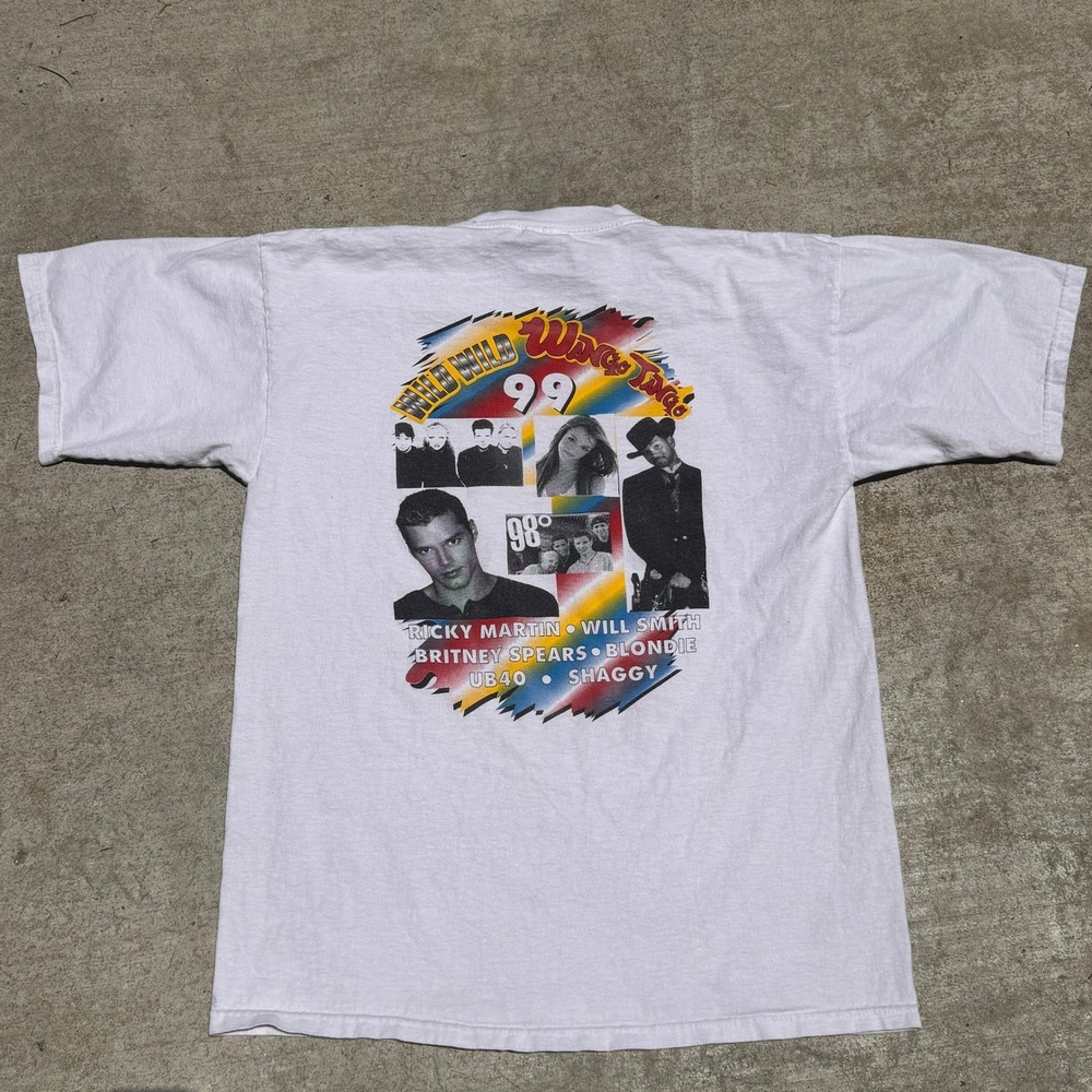 Vintage 1999 KIIS FM Wango Tango Ricky Martin Britney Spears T-Shirt Mens L 90s